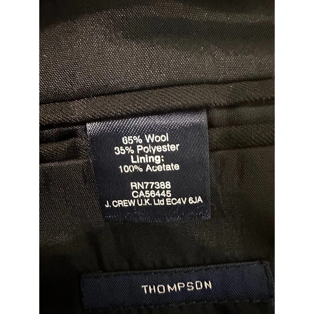 J.Crew Thompson Black Wool Blend Two Button Blazer‎ Sport Coat Mens 38R A1573